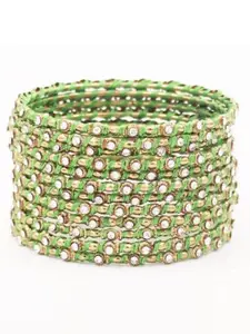 leshya Set Of 12 Stone Studded Thread Bangles