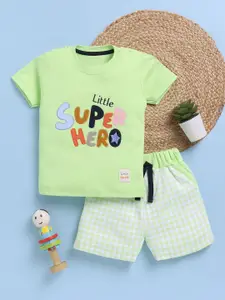 Toonyport Boys Embroidered Round Neck Pure Cotton T-shirt With Shorts