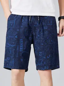 StyleCast x Revolte Men Graphic Printed Regular Fit Knee Length Shorts