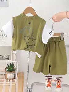INCLUD Boys Printed T-shirt with Shorts