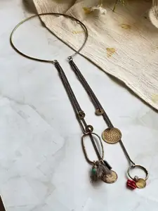 Studio Anviksha Open Collar Hansli Statement Necklace with embellishments