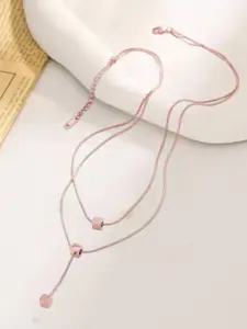 MYKI Stainless Steel Rose Gold-Plated Alluring Necklace