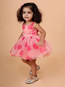 BAESD Girls Floral Print Square Neck Fit & Flare Dress