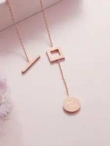 MYKI Stainless Steel Rose Gold-Plated Glamorous Necklace