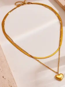 MYKI Stainless Steel Gold-Plated Splendid Necklace