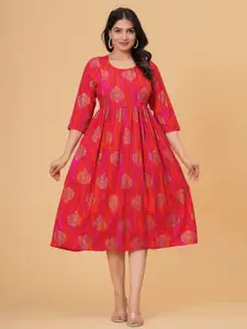 BAESD Floral Printed Maternity Fit & Flare Dress