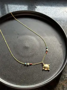 Studio Anviksha Gold-Plated Artificial Beaded Dome Minimal Necklace