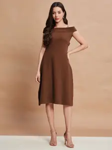 Selvia Women Off-Shoulder Fit and Flare Dress