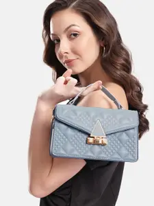 DressBerry Brand Logo Embossed Quilted Satchel
