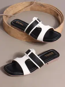 Denill Women Leather Open Toe Flats