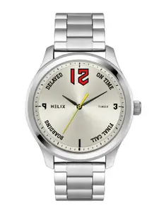 Helix Men Silver Round Dial Analog Watch - TW043HG29