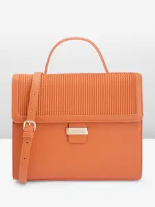 Allen Solly Striped Detail Textured Satchel