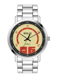 Helix Men Beige Round Dial Analog Watch - TW053HG03