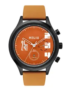 Helix By Timex Orange Round Dial Analog Men's Watch - TW003HG27