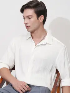 HIGHLANDER Men Vertical Striped Comfort Relaxed Fit Casual Shirt