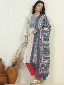 Biba Floral Printed Pure Cotton Unstitched Dress Material