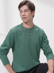 HIGHLANDER Men Self Design Round Neck Relaxed Fit T-shirt