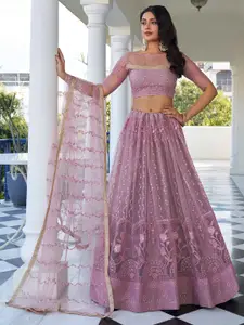 DIVASTRI Embroidered Thread Work Semi-Stitched Lehenga & Unstitched Blouse With Dupatta