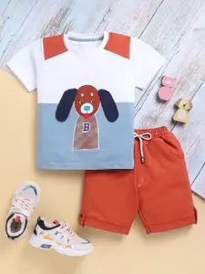 Toonyport Boys Printed Round Neck Pure Cotton T-Shirt With Shorts