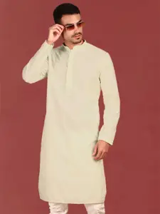 Anouk Floral Chikankari Embroidered Mandarin Collar Straight Kurta