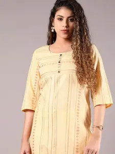 V-Mart Geometric Printed Cotton Round Neck Straight Kurta