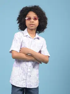 Crimsoune Club Boys Slim Fit Abstract Printed Casual Shirt