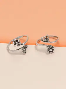 LeCalla Rhodium-Plated Toe Rings