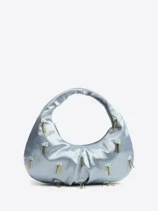 DressBerry Floral Embellished Satin Party Handbag