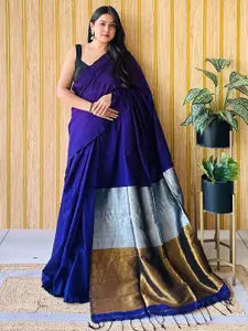 Anouk Colourblocked Solid Pure Cotton Saree