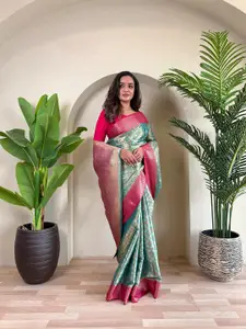 Anouk Woven Design Zari Saree