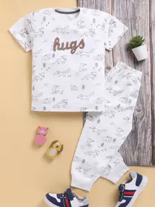 Toonyport Boys Printed Round Neck Pure Cotton T-Shirt With Jogger