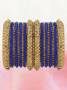T4 JEWELS Set Of 18 Gold-Plated Stone-Studded Bangles