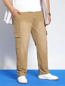 Urbano Plus Men's Plus Size Regular Fit Washed Cargo Jeans With 6 Pockets Stretchable