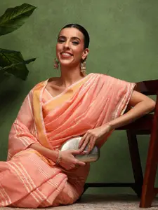 Sangria Striped Pure Cotton Zari Saree