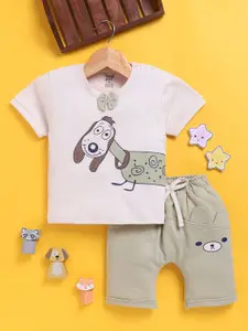 Toonyport Boys Printed Round Neck Pure Cotton T-Shirt With Shorts