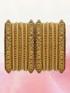 T4 JEWELS Set Of 18 Gold-Plated Stone-Studded Bangles