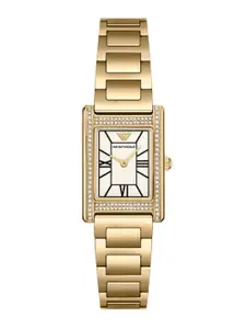 Emporio Armani Women Embellished Dial & Stainless Steel Straps Analogue Watch AK_AR11659