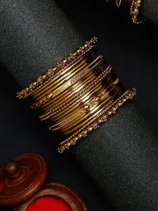 T4 JEWELS Set Of 24 Gold-Plated Beaded Bangles