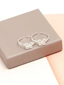 LeCalla Rhodium-Plated Toe Rings