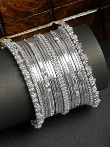 T4 JEWELS Set Of 20 Oxidised Beaded Bangles