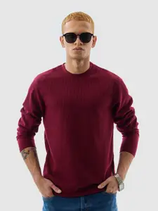 Snitch Men Self Design Round Neck T-shirt