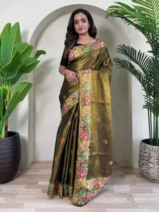 Anouk Ts-Bhakti Floral Woven Design Saree with Blouse Piece