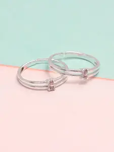 LeCalla Rhodium-Plated Toe Rings