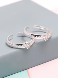 LeCalla Rhodium-Plated Toe Rings