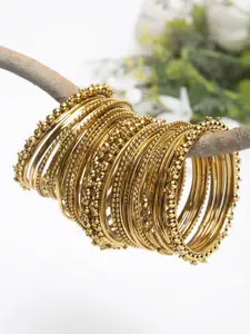 T4 JEWELS Set Of 40 Gold-Plated Beaded Bangles