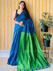 Anouk Solid Woven Design Pure Cotton Saree