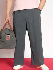 Urbano Plus Men Loose Baggy Fit Cotton Cargos Trousers
