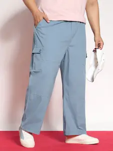 Urbano Plus Men Loose Baggy Fit Cotton Cargos Trousers