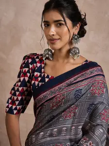 Anouk Ethnic Motifs Block Print Saree