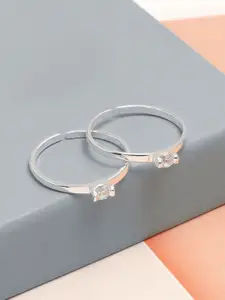 LeCalla Rhodium-Plated Toe Rings